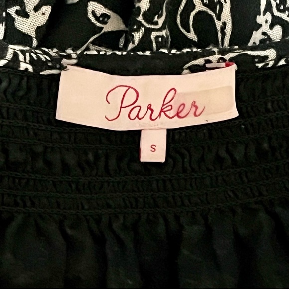 Parker Lindsay Tiered V Neck Dress in Black Aura, Small - Picture 9 of 13